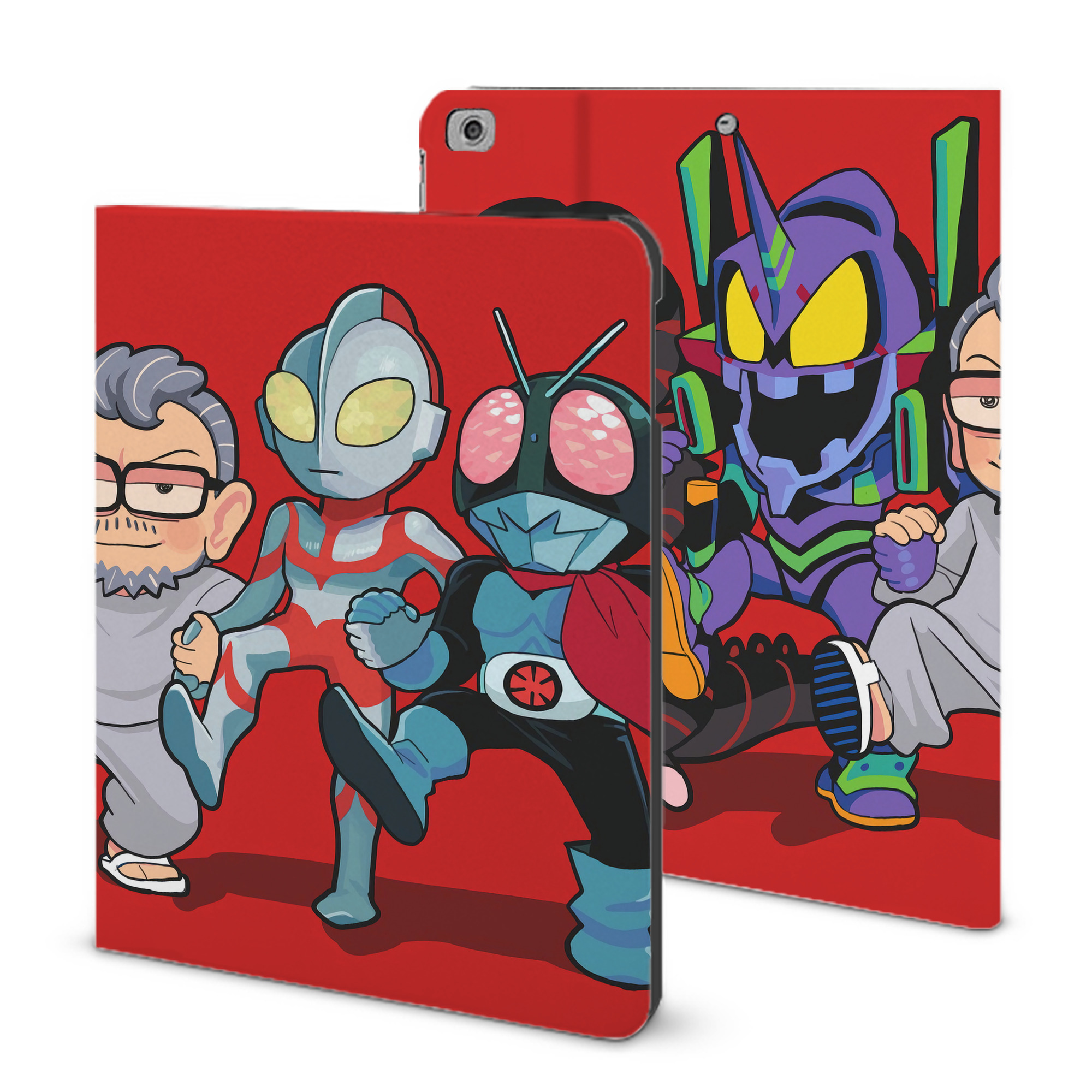 （画像用） ウルトラマン Ultraman IPad ケース ブック型 PUレザー TPU 耐衝撃 軽量 薄型 ペン収納なし 全面保護 IPad 各モデル対応